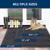image:imageSmiry Welcome Door Mat Outside Entrance Heavy Duty Trap Dirt and Moisture Easy Clean Low Profile Patio Porch Indoor Outdoor Front Doormat for Entry 47x32 Inch BrownMedium Grey