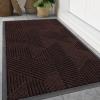 image:imageSmiry Welcome Door Mat Outside Entrance Heavy Duty Trap Dirt and Moisture Easy Clean Low Profile Patio Porch Indoor Outdoor Front Doormat for Entry 47x32 Inch BrownDeep Brown