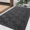 image:imageSmiry Welcome Door Mat Outside Entrance Heavy Duty Trap Dirt and Moisture Easy Clean Low Profile Patio Porch Indoor Outdoor Front Doormat for Entry 47x32 Inch BrownGrey