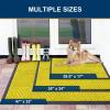 image:imageSmiry Welcome Door Mat Outside Entrance Heavy Duty Trap Dirt and Moisture Easy Clean Low Profile Patio Porch Indoor Outdoor Front Doormat for Entry 47x32 Inch BrownMust Yellow