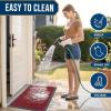 image:imageSmiry Welcome Door Mat Outside Entrance Heavy Duty Trap Dirt and Moisture Easy Clean Low Profile Patio Porch Indoor Outdoor Front Doormat for Entry 47x32 Inch BrownDark Red