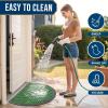 image:imageSmiry Welcome Door Mat Outside Entrance Heavy Duty Trap Dirt and Moisture Easy Clean Low Profile Patio Porch Indoor Outdoor Front Doormat for Entry 47x32 Inch BrownGreen