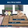 image:imageSmiry Welcome Door Mat Outside Entrance Heavy Duty Trap Dirt and Moisture Easy Clean Low Profile Patio Porch Indoor Outdoor Front Doormat for Entry 47x32 Inch BrownLight Brown