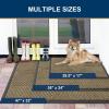 image:imageSmiry Welcome Door Mat Outside Entrance Heavy Duty Trap Dirt and Moisture Easy Clean Low Profile Patio Porch Indoor Outdoor Front Doormat for Entry 47x32 Inch BrownCamel