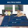 image:imageSmiry Welcome Door Mat Outside Entrance Heavy Duty Trap Dirt and Moisture Easy Clean Low Profile Patio Porch Indoor Outdoor Front Doormat for Entry 47x32 Inch BrownMedium Blue
