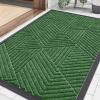 image:imageSmiry Welcome Door Mat Outside Entrance Heavy Duty Trap Dirt and Moisture Easy Clean Low Profile Patio Porch Indoor Outdoor Front Doormat for Entry 47x32 Inch BrownGreen
