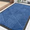 image:imageSmiry Welcome Door Mat Outside Entrance Heavy Duty Trap Dirt and Moisture Easy Clean Low Profile Patio Porch Indoor Outdoor Front Doormat for Entry 47x32 Inch BrownBlue