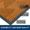 image:imageSmiry Welcome Door Mat Outside Entrance Heavy Duty Trap Dirt and Moisture Easy Clean Low Profile Patio Porch Indoor Outdoor Front Doormat for Entry 47x32 Inch BrownAmber