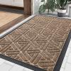 image:imageSmiry Welcome Door Mat Outside Entrance Heavy Duty Trap Dirt and Moisture Easy Clean Low Profile Patio Porch Indoor Outdoor Front Doormat for Entry 47x32 Inch BrownCoffee