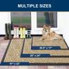 image:imageSmiry Welcome Door Mat Outside Entrance Heavy Duty Trap Dirt and Moisture Easy Clean Low Profile Patio Porch Indoor Outdoor Front Doormat for Entry 47x32 Inch BrownBeige
