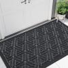 image:imageSmiry Welcome Door Mat Outside Entrance Heavy Duty Trap Dirt and Moisture Easy Clean Low Profile Patio Porch Indoor Outdoor Front Doormat for Entry 47x32 Inch BrownGrey