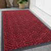 image:imageSmiry Welcome Door Mat Outside Entrance Heavy Duty Trap Dirt and Moisture Easy Clean Low Profile Patio Porch Indoor Outdoor Front Doormat for Entry 47x32 Inch BrownWine Red