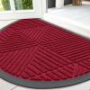 image:imageSmiry Welcome Door Mat Outside Entrance Heavy Duty Trap Dirt and Moisture Easy Clean Low Profile Patio Porch Indoor Outdoor Front Doormat for Entry 47x32 Inch BrownWine Red