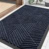 image:imageSmiry Welcome Door Mat Outside Entrance Heavy Duty Trap Dirt and Moisture Easy Clean Low Profile Patio Porch Indoor Outdoor Front Doormat for Entry 47x32 Inch BrownNavy Blue