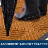 image:imageSmiry Welcome Door Mat Outside Entrance Heavy Duty Trap Dirt and Moisture Easy Clean Low Profile Patio Porch Indoor Outdoor Front Doormat for Entry 47x32 Inch BrownAmber