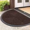 image:imageSmiry Welcome Door Mat Outside Entrance Heavy Duty Trap Dirt and Moisture Easy Clean Low Profile Patio Porch Indoor Outdoor Front Doormat for Entry 47x32 Inch BrownDark Brown