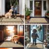 image:imageSmiry Welcome Door Mat Outside Entrance Heavy Duty Trap Dirt and Moisture Easy Clean Low Profile Patio Porch Indoor Outdoor Front Doormat for Entry 47x32 Inch BrownBeige