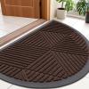 image:imageSmiry Welcome Door Mat Outside Entrance Heavy Duty Trap Dirt and Moisture Easy Clean Low Profile Patio Porch Indoor Outdoor Front Doormat for Entry 47x32 Inch BrownDark Brown