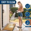 image:imageSmiry Welcome Door Mat Outside Entrance Heavy Duty Trap Dirt and Moisture Easy Clean Low Profile Patio Porch Indoor Outdoor Front Doormat for Entry 47x32 Inch BrownCreamy Yellow