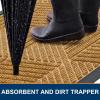 image:imageSmiry Welcome Door Mat Outside Entrance Heavy Duty Trap Dirt and Moisture Easy Clean Low Profile Patio Porch Indoor Outdoor Front Doormat for Entry 47x32 Inch BrownCreamy Yellow