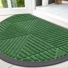 image:imageSmiry Welcome Door Mat Outside Entrance Heavy Duty Trap Dirt and Moisture Easy Clean Low Profile Patio Porch Indoor Outdoor Front Doormat for Entry 47x32 Inch BrownGreen