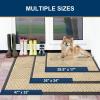 image:imageSmiry Welcome Door Mat Outside Entrance Heavy Duty Trap Dirt and Moisture Easy Clean Low Profile Patio Porch Indoor Outdoor Front Doormat for Entry 47x32 Inch BrownCream White