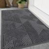 image:imageSmiry Welcome Door Mat Outside Entrance Heavy Duty Trap Dirt and Moisture Easy Clean Low Profile Patio Porch Indoor Outdoor Front Doormat for Entry 47x32 Inch BrownLight Grey