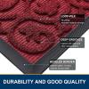 image:imageSmiry Welcome Door Mat Outside Entrance Heavy Duty Trap Dirt and Moisture Easy Clean Low Profile Patio Porch Indoor Outdoor Front Doormat for Entry 47x32 Inch BrownBurgundy