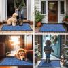 image:imageSmiry Welcome Door Mat Outside Entrance Heavy Duty Trap Dirt and Moisture Easy Clean Low Profile Patio Porch Indoor Outdoor Front Doormat for Entry 47x32 Inch BrownBlue