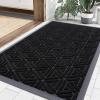 image:imageSmiry Welcome Door Mat Outside Entrance Heavy Duty Trap Dirt and Moisture Easy Clean Low Profile Patio Porch Indoor Outdoor Front Doormat for Entry 47x32 Inch BrownBlack