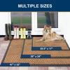 image:imageSmiry Welcome Door Mat Outside Entrance Heavy Duty Trap Dirt and Moisture Easy Clean Low Profile Patio Porch Indoor Outdoor Front Doormat for Entry 47x32 Inch BrownCoffee