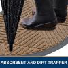 image:imageSmiry Welcome Door Mat Outside Entrance Heavy Duty Trap Dirt and Moisture Easy Clean Low Profile Patio Porch Indoor Outdoor Front Doormat for Entry 47x32 Inch BrownCoffee