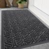 image:imageSmiry Welcome Door Mat Outside Entrance Heavy Duty Trap Dirt and Moisture Easy Clean Low Profile Patio Porch Indoor Outdoor Front Doormat for Entry 47x32 Inch BrownGrey