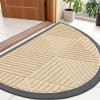 image:imageSmiry Welcome Door Mat Outside Entrance Heavy Duty Trap Dirt and Moisture Easy Clean Low Profile Patio Porch Indoor Outdoor Front Doormat for Entry 47x32 Inch BrownBeige