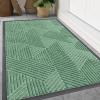 image:imageSmiry Welcome Door Mat Outside Entrance Heavy Duty Trap Dirt and Moisture Easy Clean Low Profile Patio Porch Indoor Outdoor Front Doormat for Entry 47x32 Inch BrownMint Green