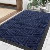 image:imageSmiry Welcome Door Mat Outside Entrance Heavy Duty Trap Dirt and Moisture Easy Clean Low Profile Patio Porch Indoor Outdoor Front Doormat for Entry 47x32 Inch BrownNavy Blue