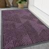 image:imageSmiry Welcome Door Mat Outside Entrance Heavy Duty Trap Dirt and Moisture Easy Clean Low Profile Patio Porch Indoor Outdoor Front Doormat for Entry 47x32 Inch BrownPurple