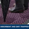image:imageSmiry Welcome Door Mat Outside Entrance Heavy Duty Trap Dirt and Moisture Easy Clean Low Profile Patio Porch Indoor Outdoor Front Doormat for Entry 47x32 Inch BrownPurple