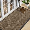 image:imageSmiry Welcome Door Mat Outside Entrance Heavy Duty Trap Dirt and Moisture Easy Clean Low Profile Patio Porch Indoor Outdoor Front Doormat for Entry 47x32 Inch BrownBrown