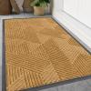 image:imageSmiry Welcome Door Mat Outside Entrance Heavy Duty Trap Dirt and Moisture Easy Clean Low Profile Patio Porch Indoor Outdoor Front Doormat for Entry 47x32 Inch BrownCreamy Yellow