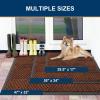 image:imageSmiry Welcome Door Mat Outside Entrance Heavy Duty Trap Dirt and Moisture Easy Clean Low Profile Patio Porch Indoor Outdoor Front Doormat for Entry 47x32 Inch BrownDeep Coffee