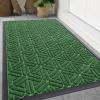 image:imageSmiry Welcome Door Mat Outside Entrance Heavy Duty Trap Dirt and Moisture Easy Clean Low Profile Patio Porch Indoor Outdoor Front Doormat for Entry 47x32 Inch BrownGreen