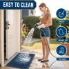 image:imageSmiry Welcome Door Mat Outside Entrance Heavy Duty Trap Dirt and Moisture Easy Clean Low Profile Patio Porch Indoor Outdoor Front Doormat for Entry 47x32 Inch BrownMedium Blue