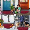 image:imageSmiry Welcome Door Mat Outside Entrance Heavy Duty Trap Dirt and Moisture Easy Clean Low Profile Patio Porch Indoor Outdoor Front Doormat for Entry 47x32 Inch BrownWine Red