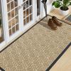 image:imageSmiry Welcome Door Mat Outside Entrance Heavy Duty Trap Dirt and Moisture Easy Clean Low Profile Patio Porch Indoor Outdoor Front Doormat for Entry 47x32 Inch BrownBeige