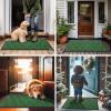 image:imageSmiry Welcome Door Mat Outside Entrance Heavy Duty Trap Dirt and Moisture Easy Clean Low Profile Patio Porch Indoor Outdoor Front Doormat for Entry 47x32 Inch BrownGreen