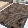 image:imageSmiry Welcome Door Mat Outside Entrance Heavy Duty Trap Dirt and Moisture Easy Clean Low Profile Patio Porch Indoor Outdoor Front Doormat for Entry 47x32 Inch BrownBrown