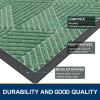 image:imageSmiry Welcome Door Mat Outside Entrance Heavy Duty Trap Dirt and Moisture Easy Clean Low Profile Patio Porch Indoor Outdoor Front Doormat for Entry 47x32 Inch BrownMint Green