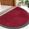 image:imageSmiry Welcome Door Mat Outside Entrance Heavy Duty Trap Dirt and Moisture Easy Clean Low Profile Patio Porch Indoor Outdoor Front Doormat for Entry 47x32 Inch BrownWine Red