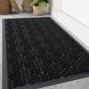 image:imageSmiry Welcome Door Mat Outside Entrance Heavy Duty Trap Dirt and Moisture Easy Clean Low Profile Patio Porch Indoor Outdoor Front Doormat for Entry 47x32 Inch BrownBlack